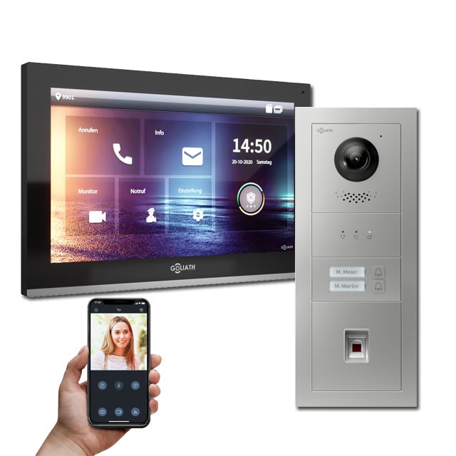 IP Türsprechanlage mit 10 Zoll Monitor in schwarz