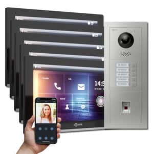 Türsprechanlage mit 5 Klingeln und Fingerprint