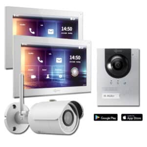 Hybride Türsprechanlage mit Überwachungskamera